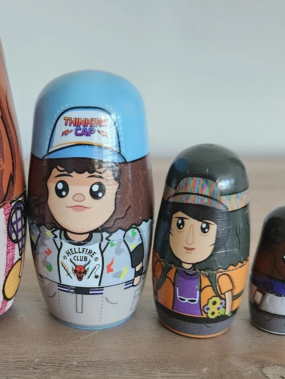 📺 Stranger Things Wooden Nesting Dolls Set | Hawkins Crew Collectible Netflix